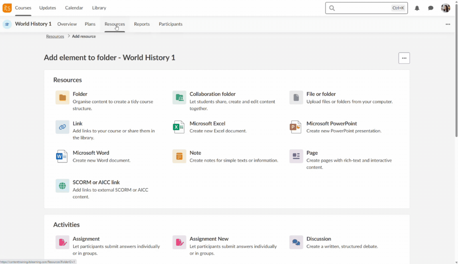 Creating collaboration folder