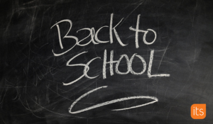back to school message written to chalkboard