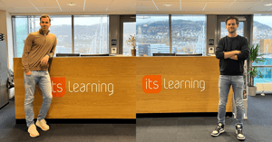 Kandidater står i receptionen på itslearning - Bergen-kontoret