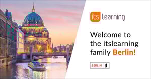 Banner med bild av Berlin och texten