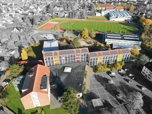 Verdener Campus School Building form Birds Eye view