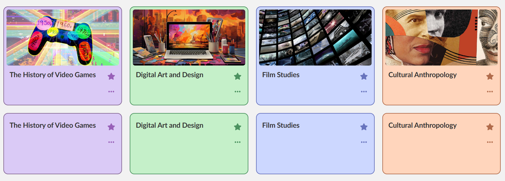 Course cards with image vs. without