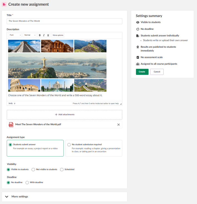 Neues Tool zur Aufgabenvergabe Lehrkraft  – Erstellen