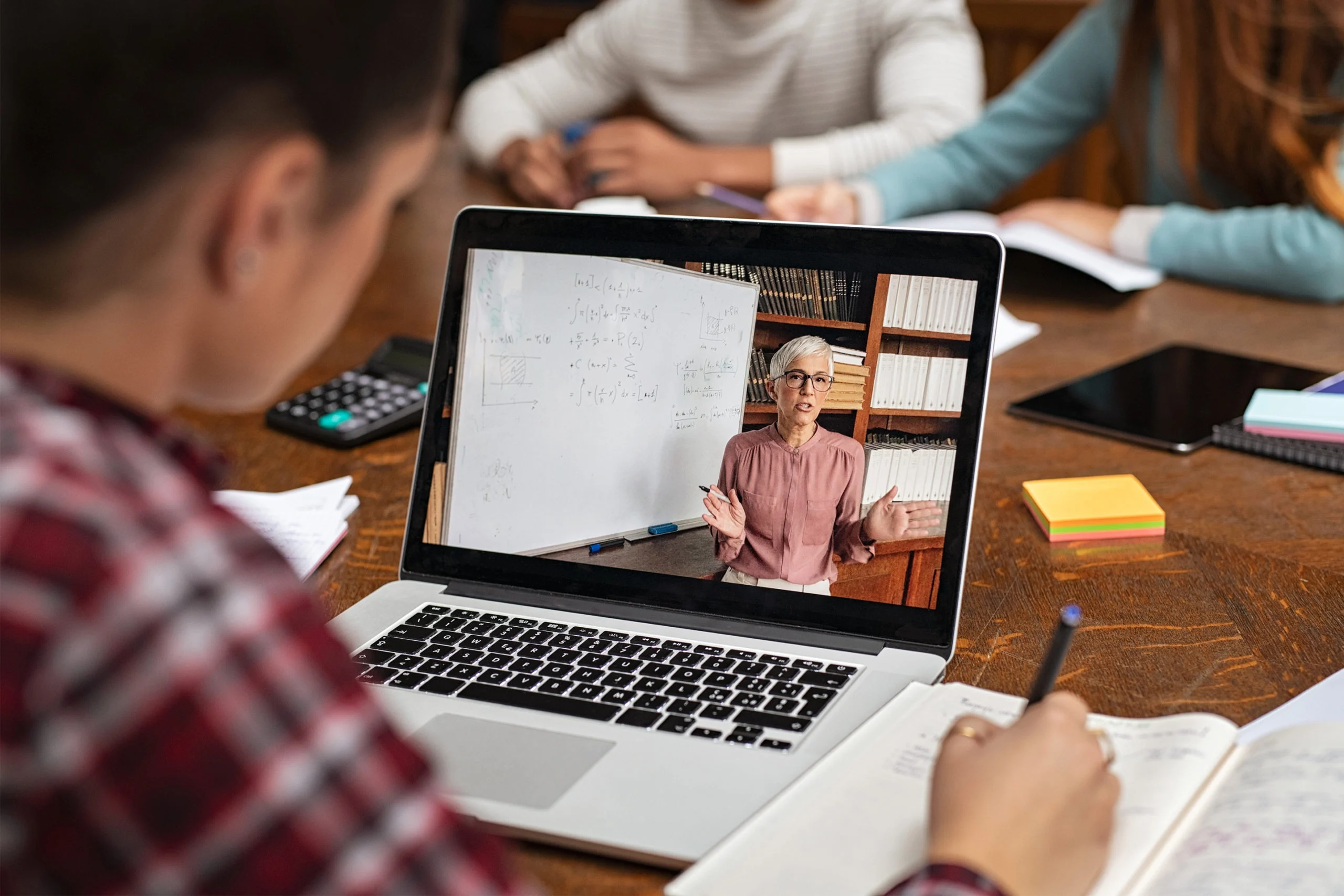 Student looking at screen