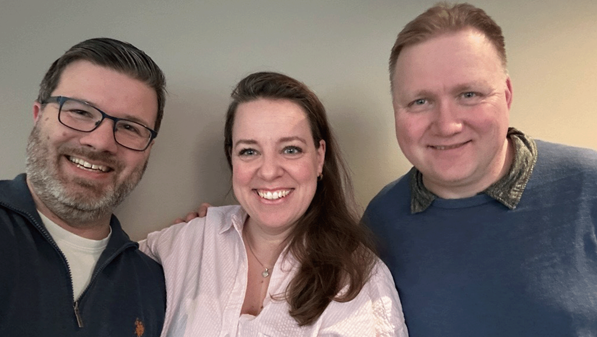 A photo of Ole, Beathe and Preben