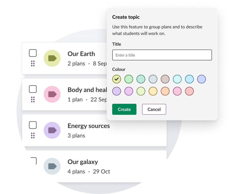 group plans into topics